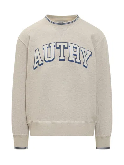Autry Crew-neck Sweatshirt With Logo In Grey