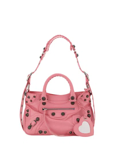 Balenciaga Neo Cagole Leather Tote In Pink