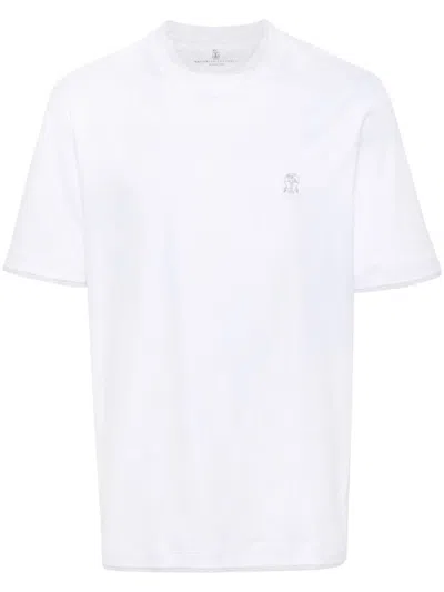 Brunello Cucinelli T-shirts In White/grey