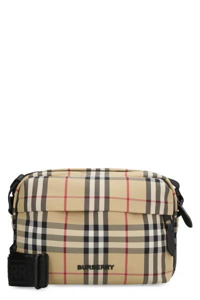 Burberry Paddy Fabric Shoulder Bag In Beige