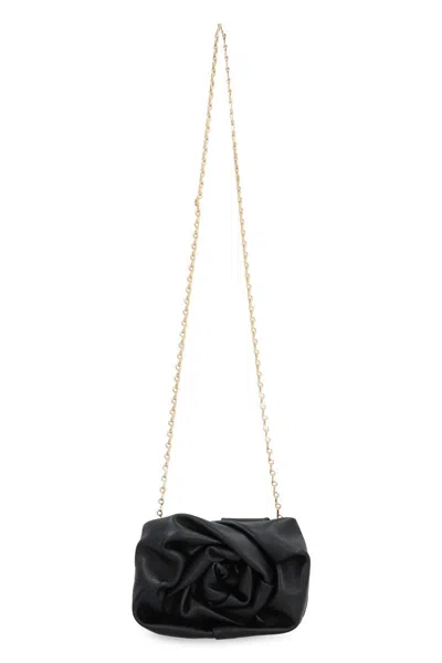 Burberry Rose Leather Clutch In Black
