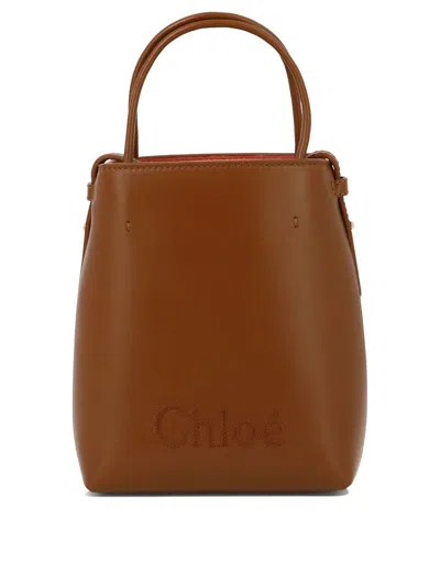 Chloé " Sense Micro" Bucket Bag In Brown