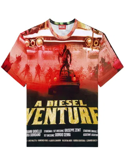 Diesel T-boxt-adventure Graphic-print T-shirt In Red
