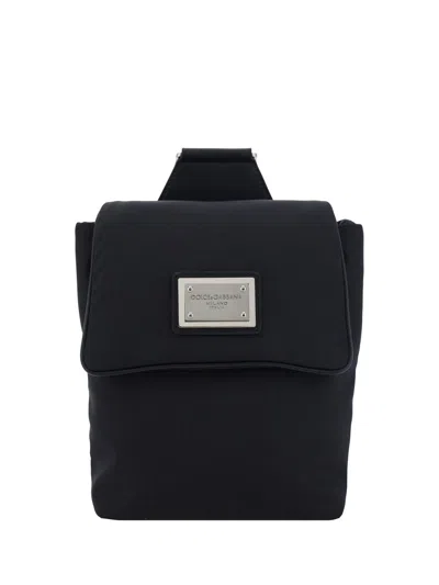 Dolce & Gabbana Nylon Belt Bag In Black