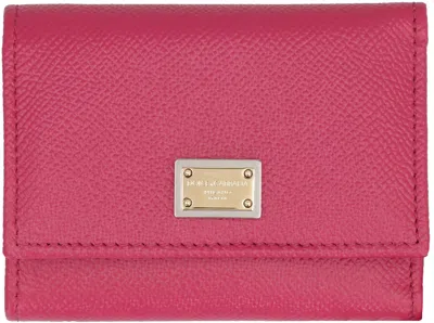 Dolce & Gabbana Small Leather Flap-over Wallet In I Ciclamino