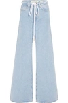 OFF-WHITE HIGH-RISE WIDE-LEG JEANS