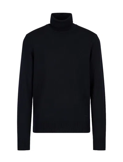 Emporio Armani Sweaters Blue In Black