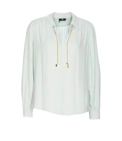 Elisabetta Franchi Blouse With Chain In Green