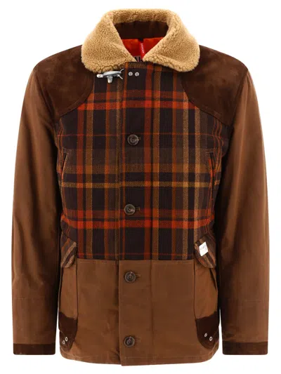 Fay Multicolour Wool Blend Casual Jacket In Brown