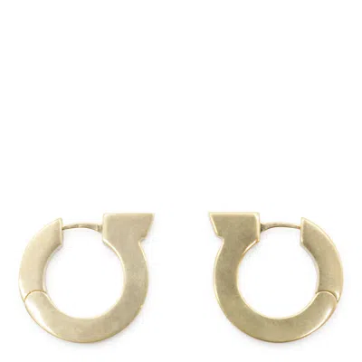 Ferragamo Gold Metal Logo Earrings In Golden