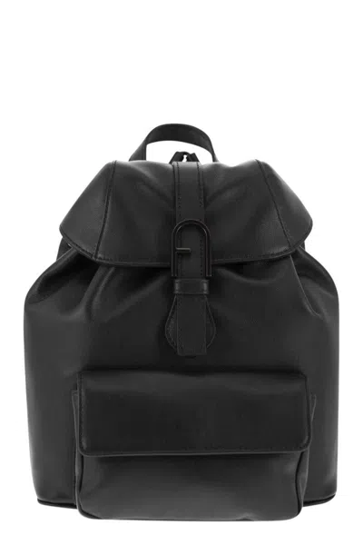 Furla Flow - Leather Backpack In Black