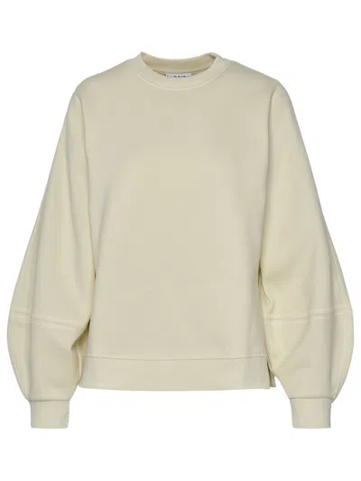 Ganni Cream Cotton Blend Sweatshirt In Neutrals