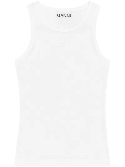 Ganni T-shirt With Logo In White