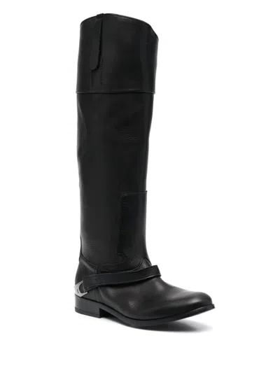 Golden Goose Charlie  Leather Boot In Black