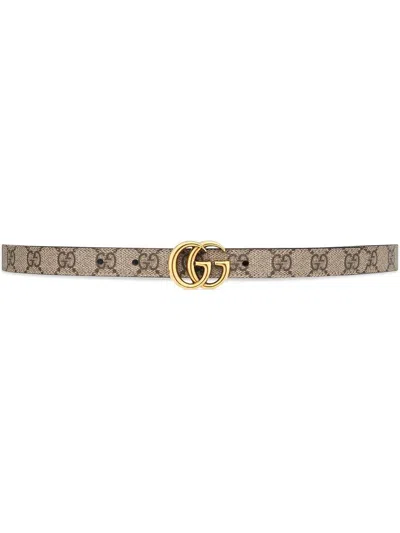 Gucci Gg Marmont Reversible Belt In Black