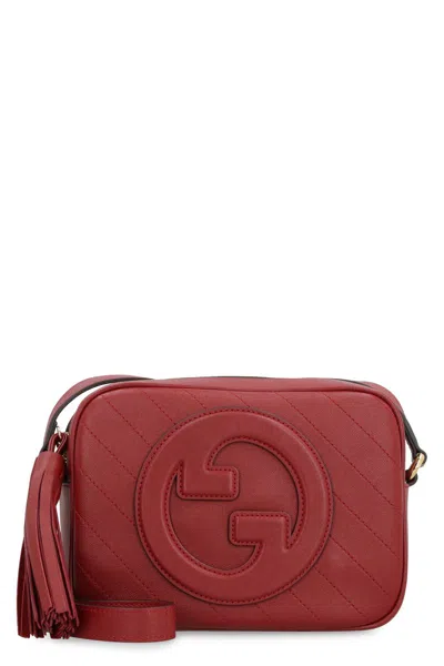 Gucci Blondie Leather Shoulder Bag In Burgundy