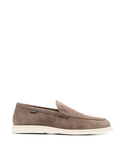 Hogan H633 Millerighe Loafer Shoes In Brown