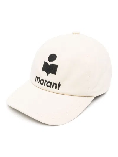 Isabel Marant Tyron Logo Cotton Cap In Beige