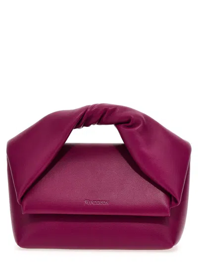Jw Anderson Large Twister - Leather Top Handle Bag In Purple