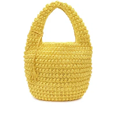 Jw Anderson Large Popcorn Basket - Tote Bag In Yellow