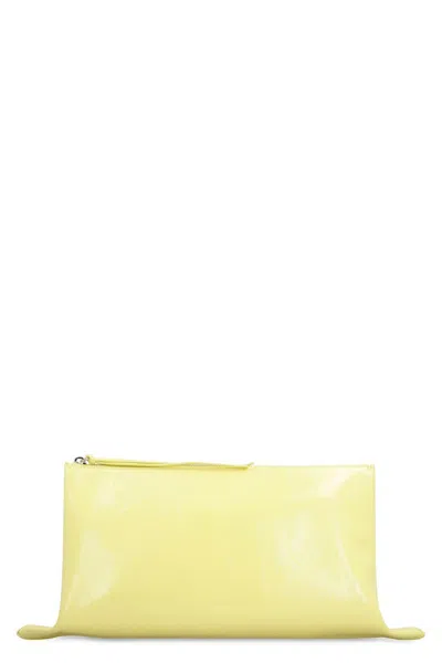 Jil Sander Leather Clutch In Yellow