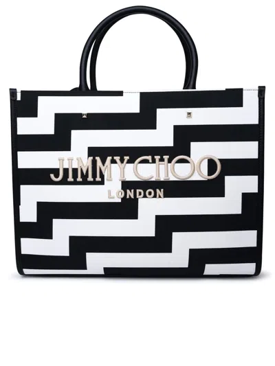 Jimmy Choo Two-tone Fabric Bag In Black