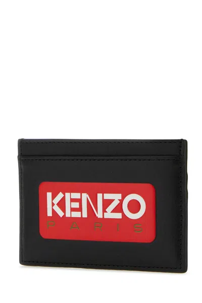 Kenzo Paris Leather Credit Card Case In Black