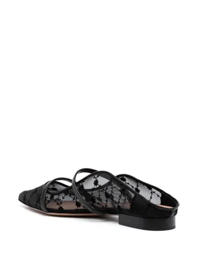 Malone Souliers Maureen Embellished Mesh Flat Mules In Negro