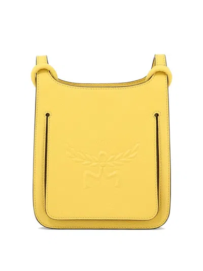 Mcm Yellow Leather Mini Himmel Hobo Crossbody Bag