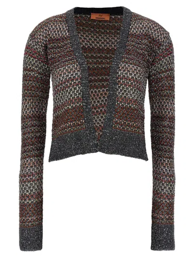 Missoni Zigzag Pattern Short Cardigan In Black