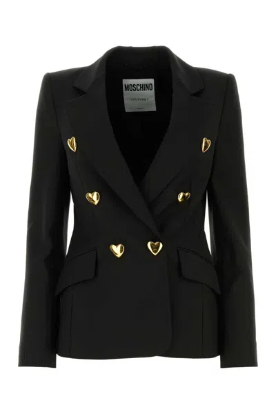 Moschino Jackets And Vests In Black