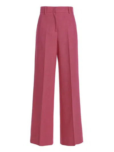 Msgm Concealed Classic Trousers In Hot Pink