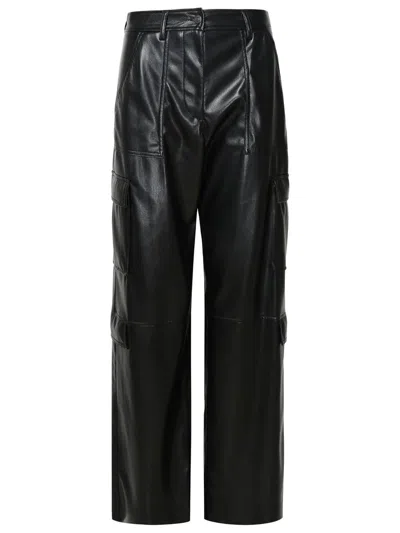 Msgm Black Leather-like Trousers