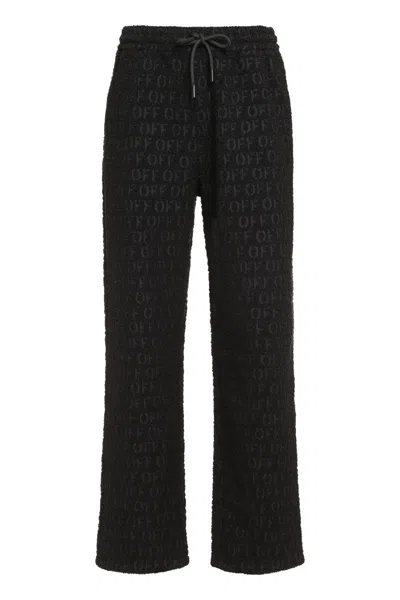 Off-white Knitted Trousers In Black
