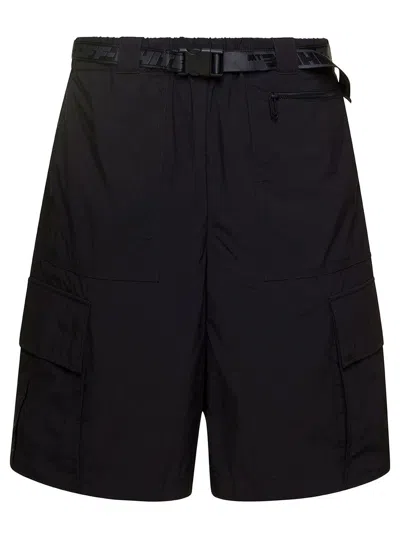 Off-white Off White Man's Indust Cargo Bermuda Shorts With Belt In Black