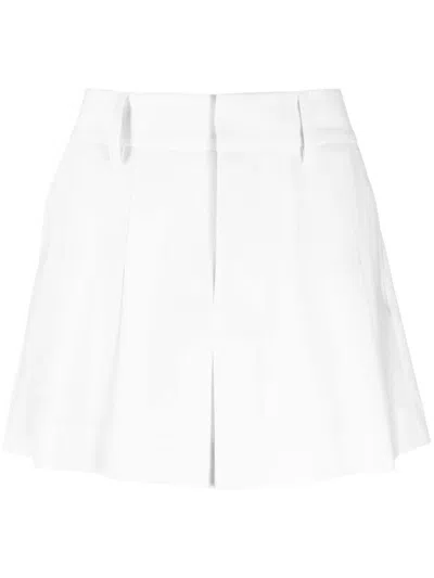 P.a.r.o.s.h . Plisse' Mid-rise Mini Skirt In White