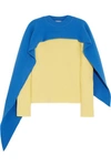 JW ANDERSON CAPE-EFFECT TWO-TONE WOOL AND CASHMERE-BLEND SWEATER