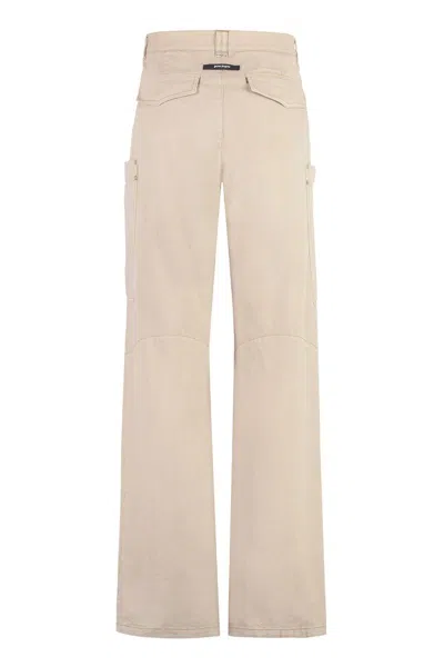 Palm Angels Multi-pocket Cotton Trousers In Beige