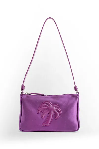 Palm Angels Saint Palm Shoulder Bag In Purple