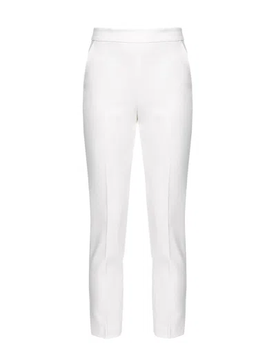Pinko Trousers In Bianco-biancaneve