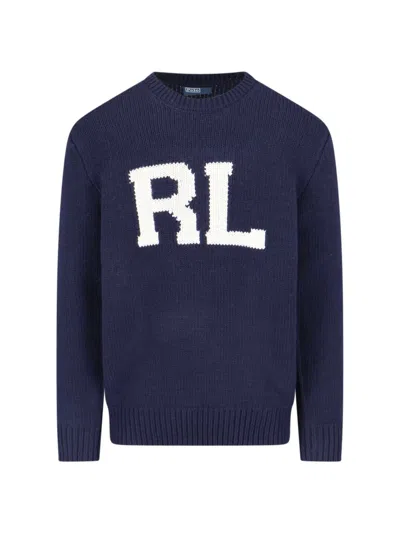 Polo Ralph Lauren Rl Wool Inlay Sweater In Blue
