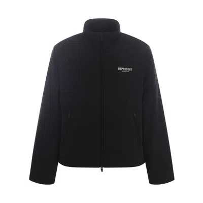 Represent High Neck Jacket With Zip Closure In Black