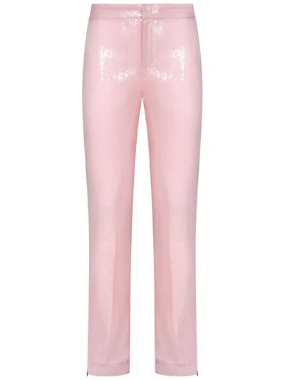 Rotate Birger Christensen Pink Sequin-embellished Boot Cut Pants In Polyester Woman