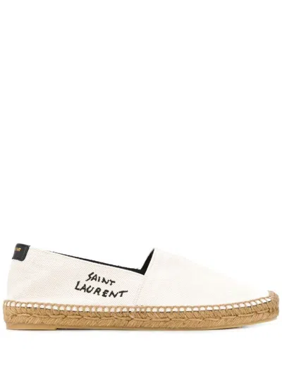 Saint Laurent Signature Canvas Espadrilles In Beige