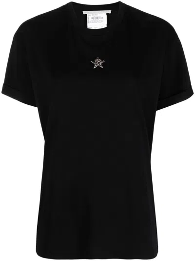 Stella Mccartney Mini Star Embroidery T-shirt In Black