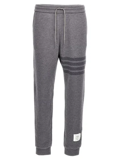 Thom Browne Virgin Wool Track Trousers In Grey