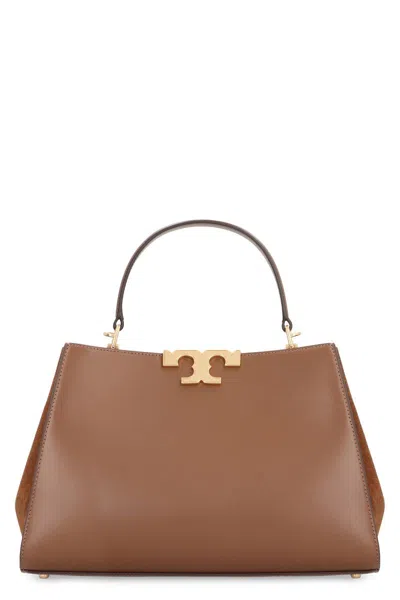 Tory Burch Eleanor Leather Tote Bag In Saddle Brown