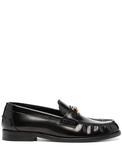 Versace Loafers T.25 Calf Leather Shoes In Black