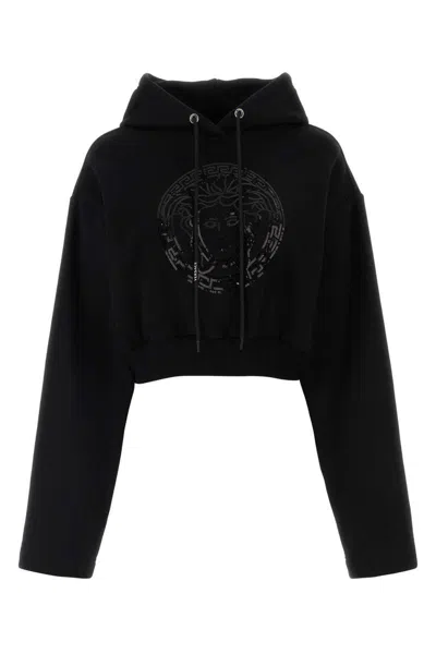 Versace 'jellyfish' Black Cotton Sweatshirt