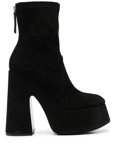 Vic Matie 140mm Suede Ankle Boots In Black